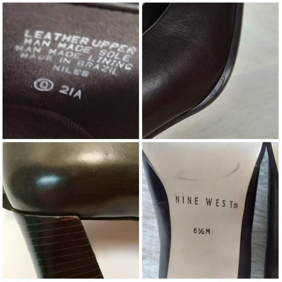 Vintage Nine West Brown Leather Chunky Heels - Picture 8 of 8